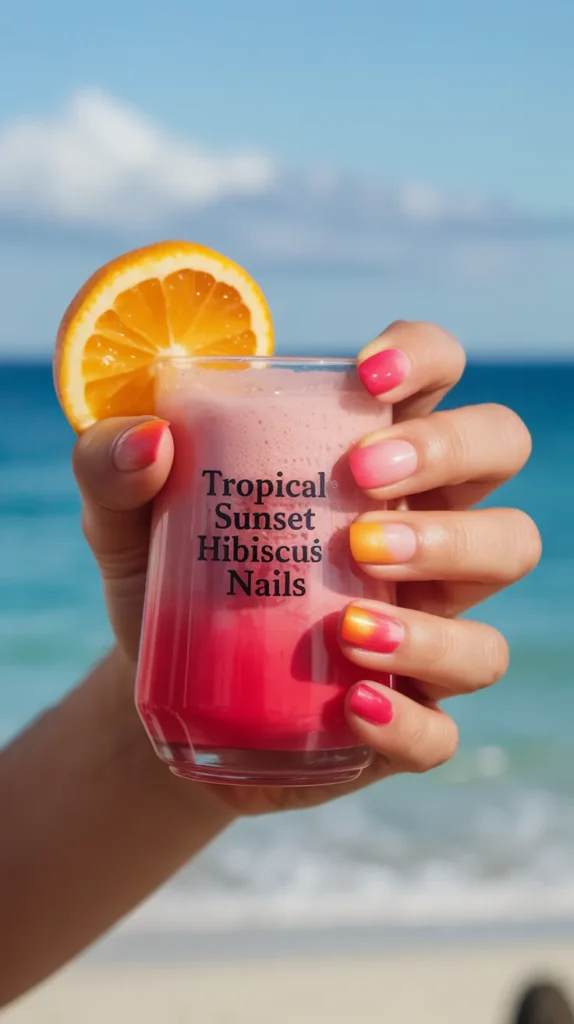 Hibiscus Flower Nail