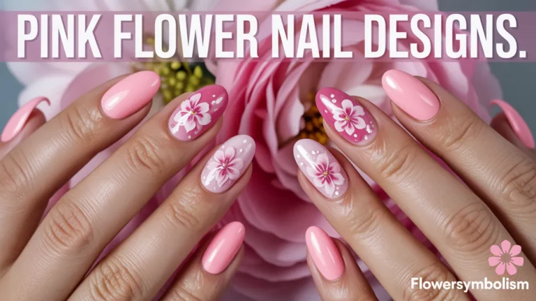 Pink Flower Nail Designs