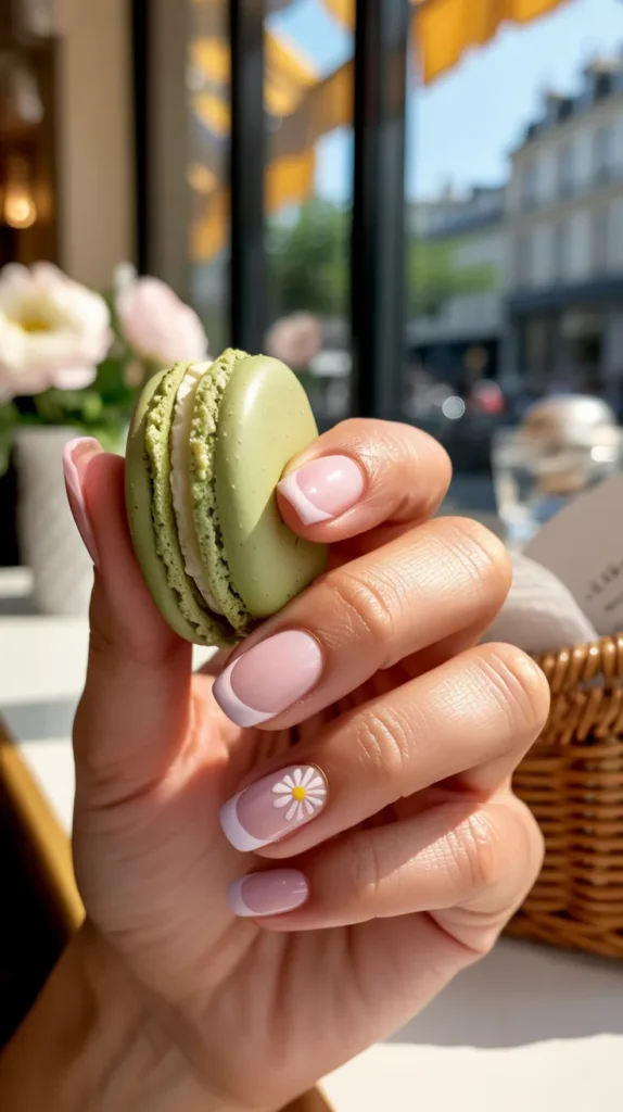 French Nails with Flower