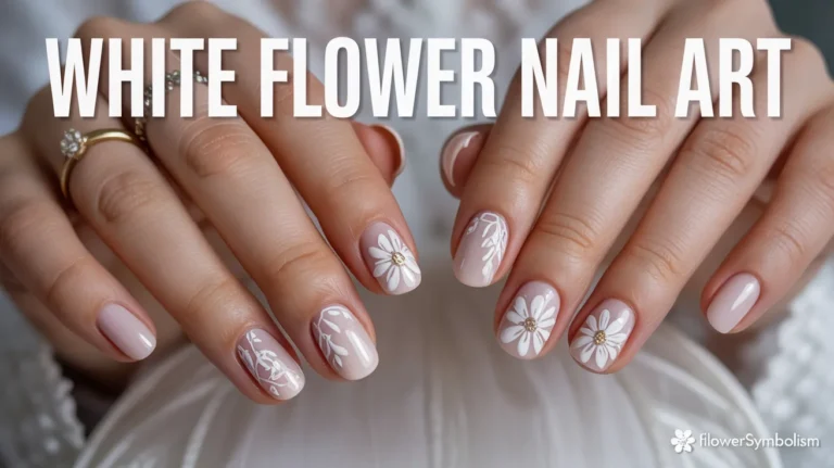 White Flower Nail Art