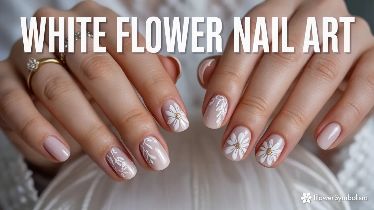 White Flower Nail Art