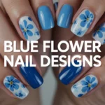 Blue Flower Nail Designs