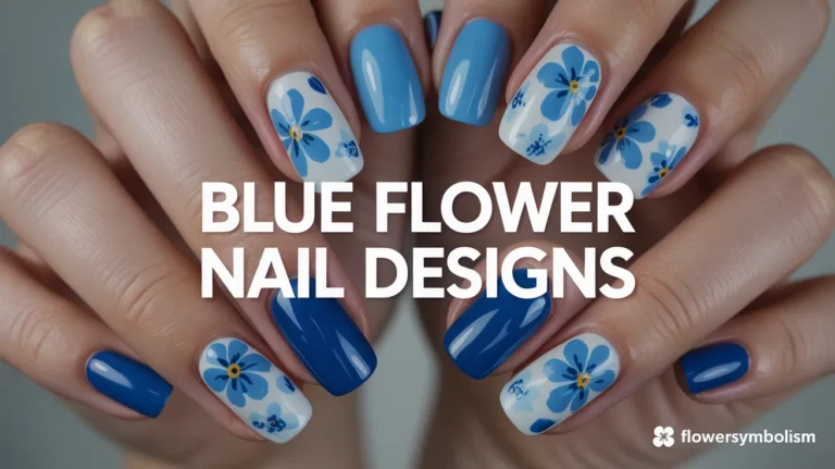 Blue Flower Nail Designs
