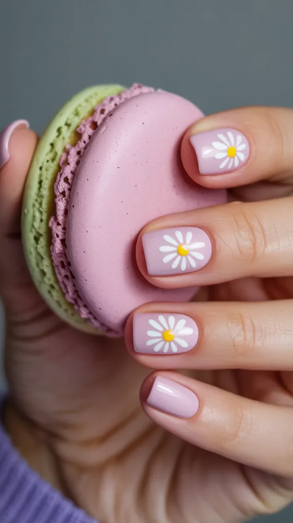Dot Flower Nail Art: