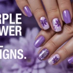 Purple Flower Nail Designs