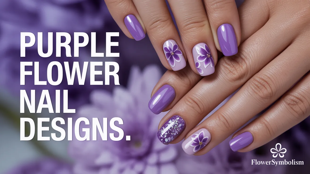 Purple Flower Nail Designs