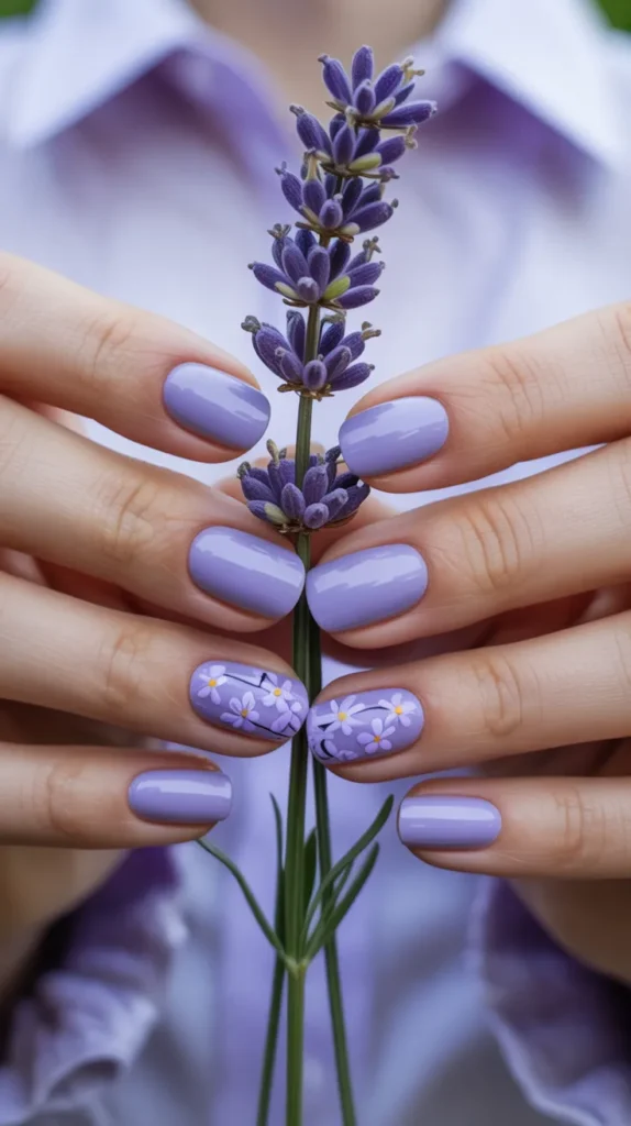 Purple Flower Nail Designs