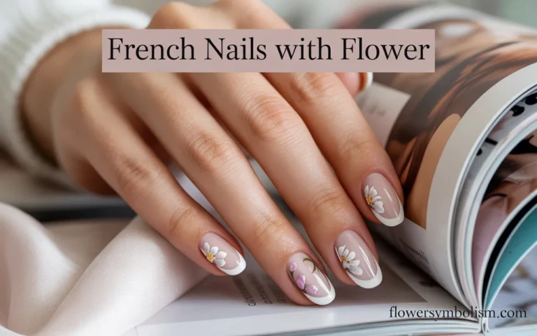 French Nails with Flower
