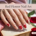 Red Flower Nail Art