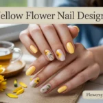 Yellow Flower Nail Designs