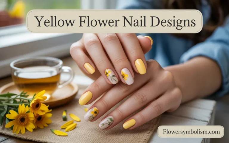 Yellow Flower Nail Designs