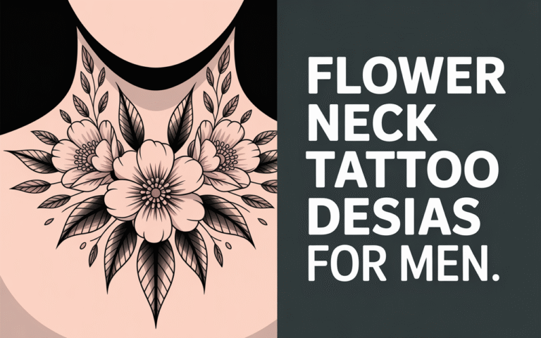 Flower Neck Tattoo Design Ideas for Men