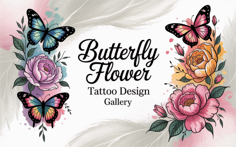 Butterfly Flower Tattoo Design