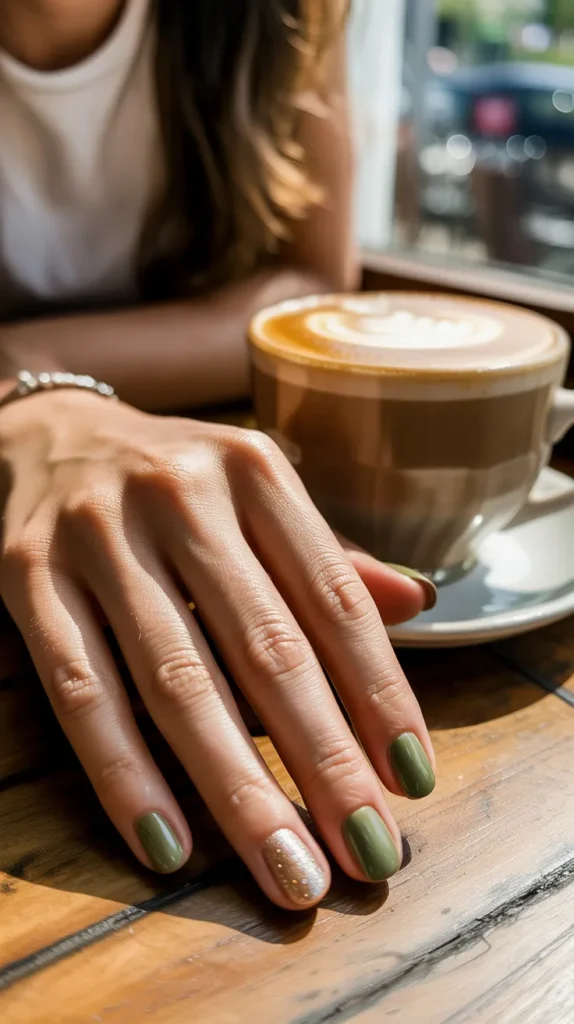 Elegant-Olive-Green-Nails-Ideas-13