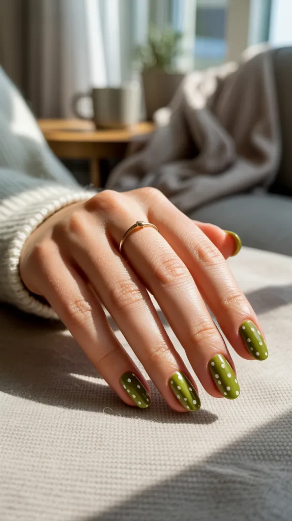 Elegant-Olive-Green-Nails-Ideas-14