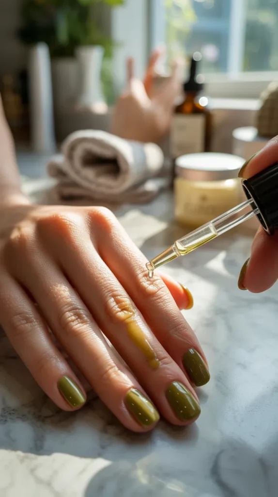 Elegant-Olive-Green-Nails-Ideas-