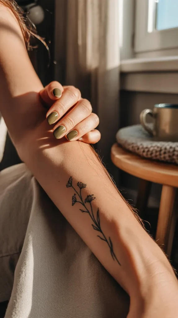 Elegant-Olive-Green-Nails-Ideas-26