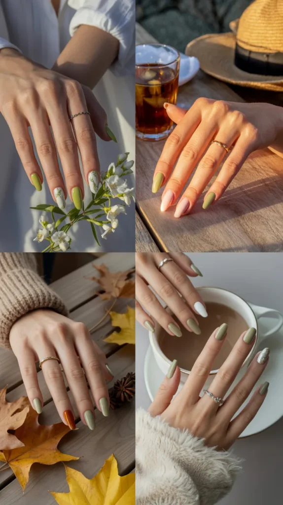 Elegant-Olive-Green-Nails-Ideas-