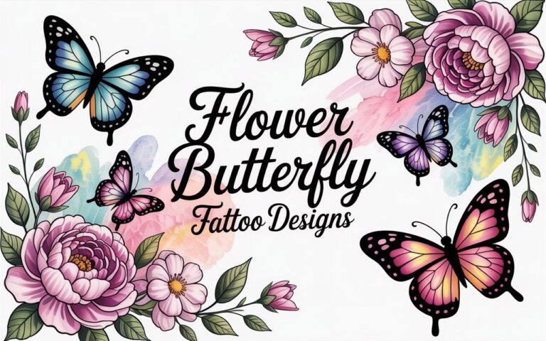 Flower Butterfly Tattoo Designs