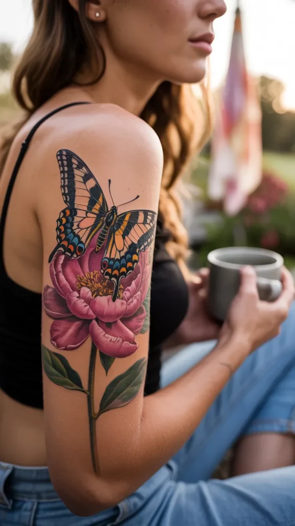 Flower Butterfly Tattoo Designs