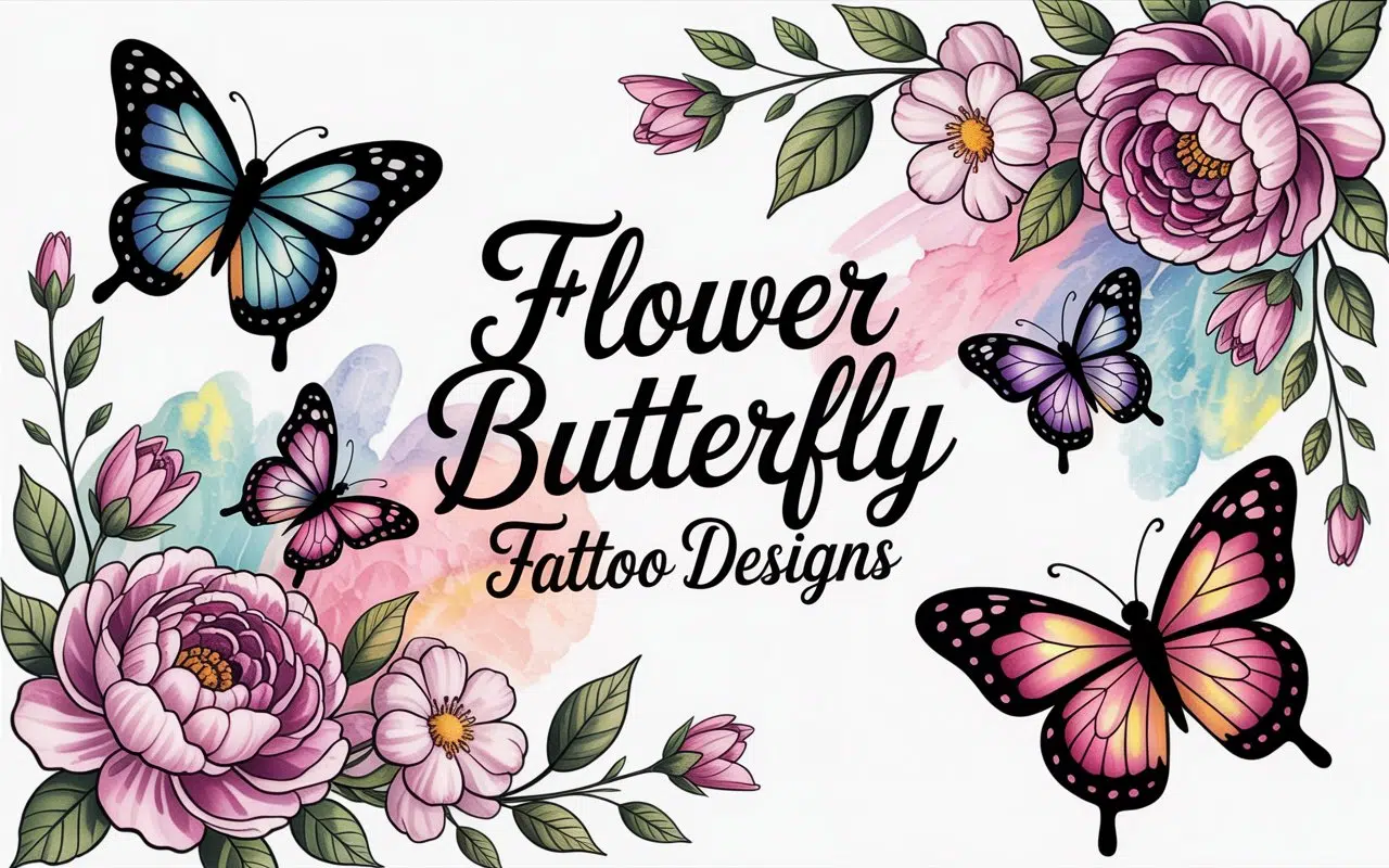 Flower Butterfly Tattoo Designs