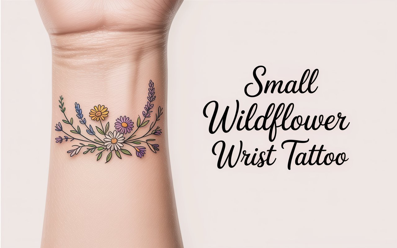 Small Wildflower Wrist Tattoo Inspiration