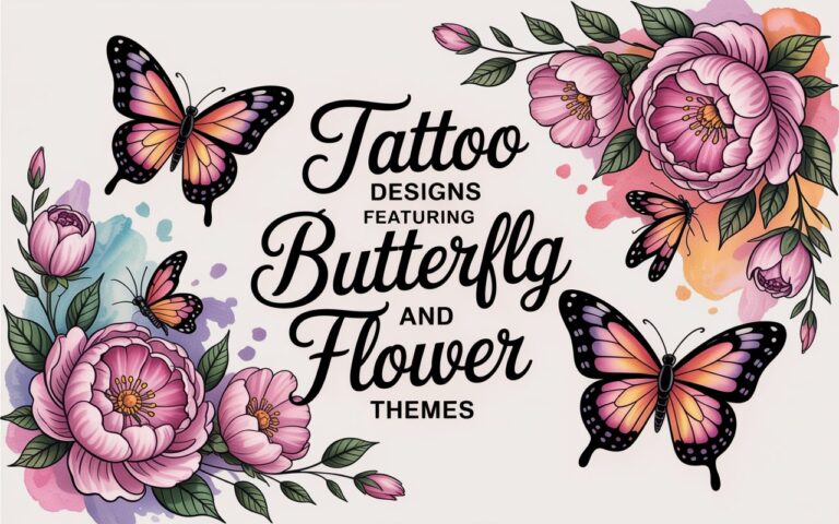 Tattoo Designs Featuring Butterfly And Flower Themes