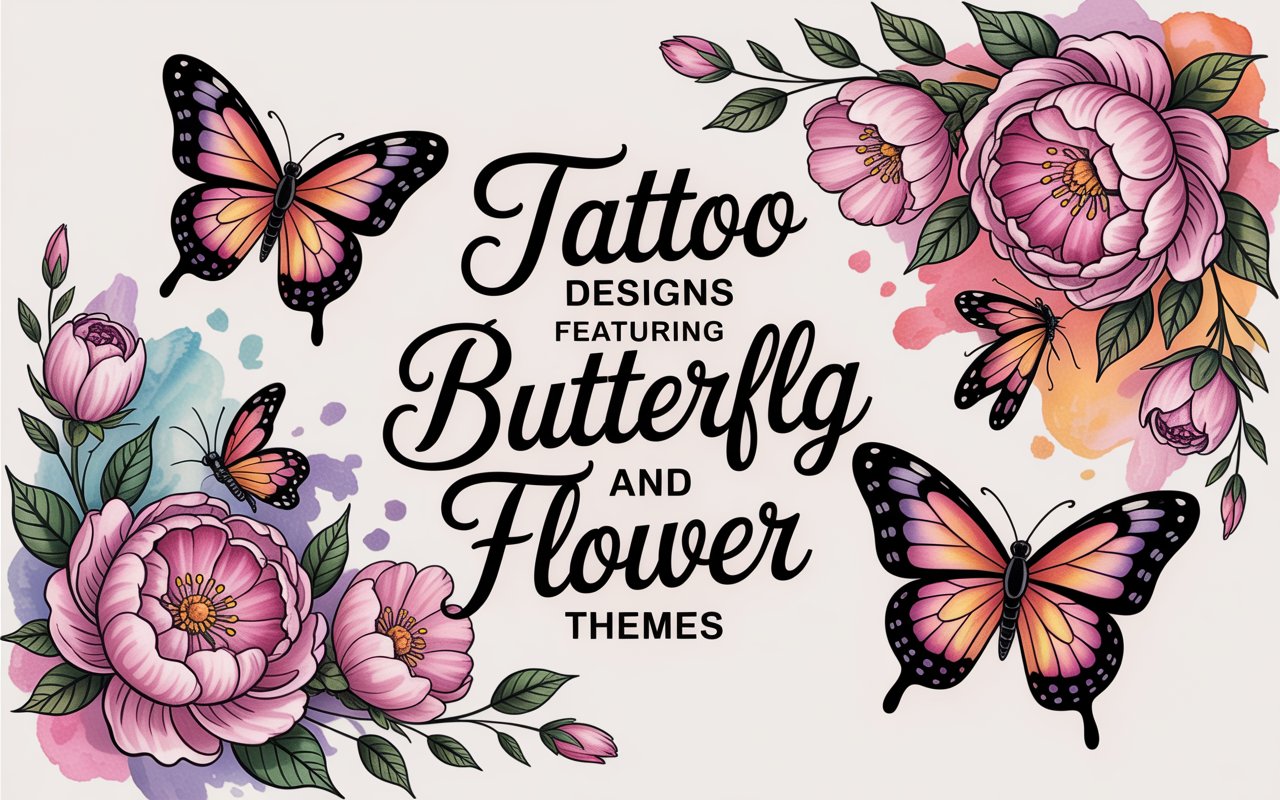 Tattoo Designs Featuring Butterfly And Flower Themes