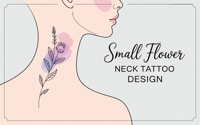 Small Flower Neck Tattoo Design
