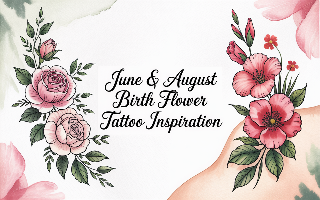 June & August Birth Flower Tattoo Inspiration