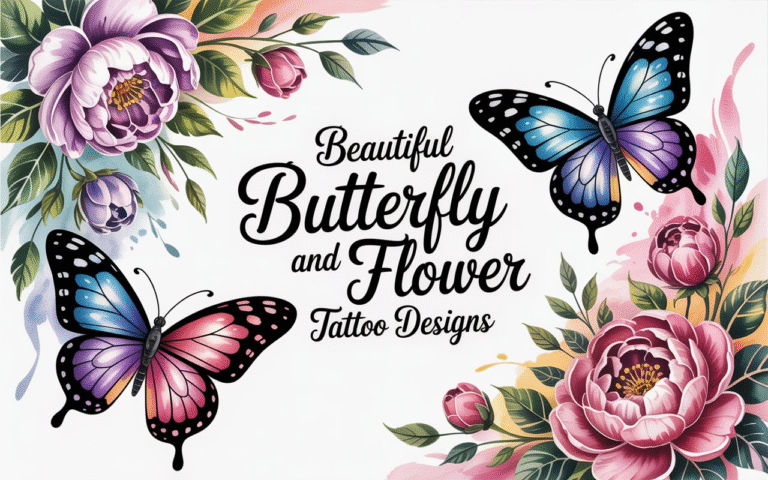 Beautiful Butterfly and Flower Tattoo Designs