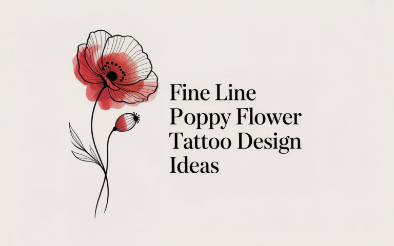 Fine Line Poppy Flower Tattoo Design Ideas