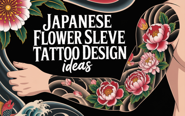 Japanese Flower Sleeve Tattoo Design