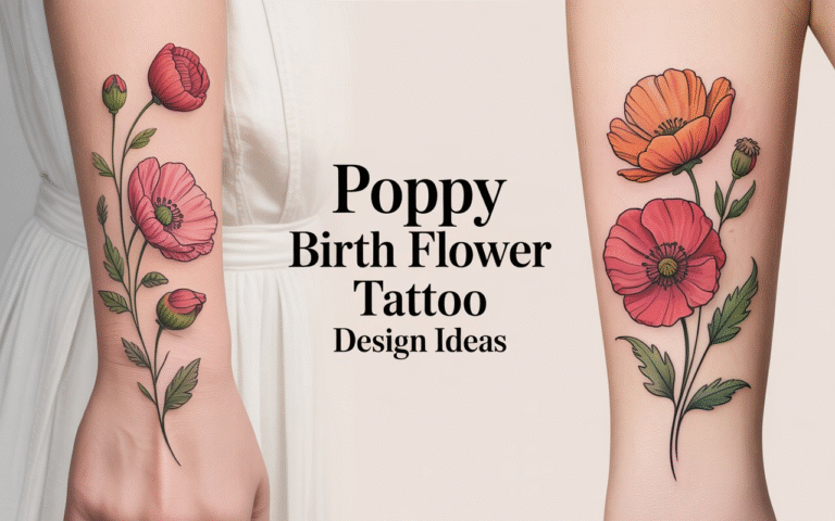 Poppy Birth Flower Tattoo Design Ideas