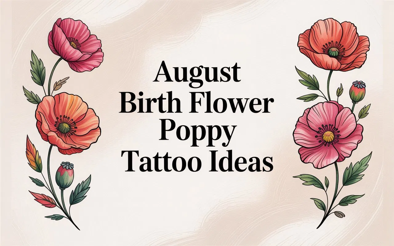 August Birth Flower Poppy Tattoo Ideas