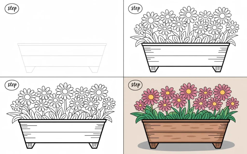 Flower Box Drawing