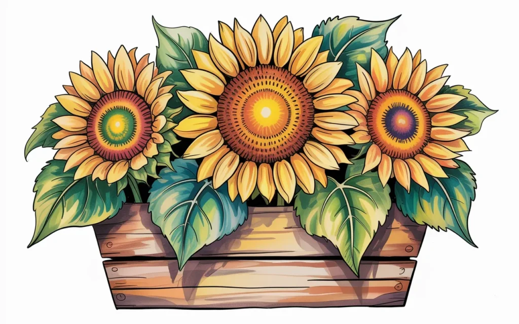 Flower Box Drawing
