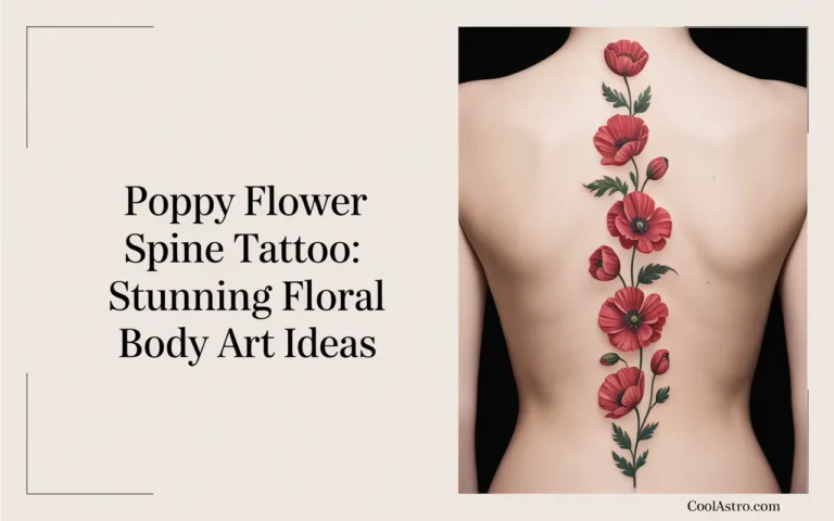 Poppy Flower Spine Tattoo