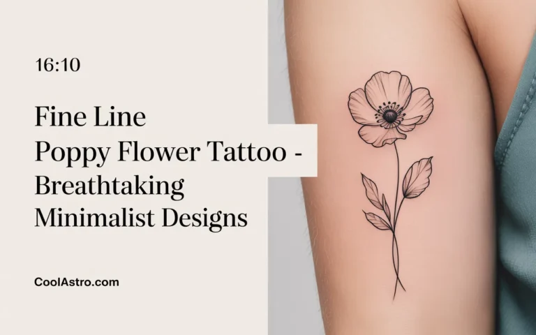 Fine Line Poppy Flower Tattoo
