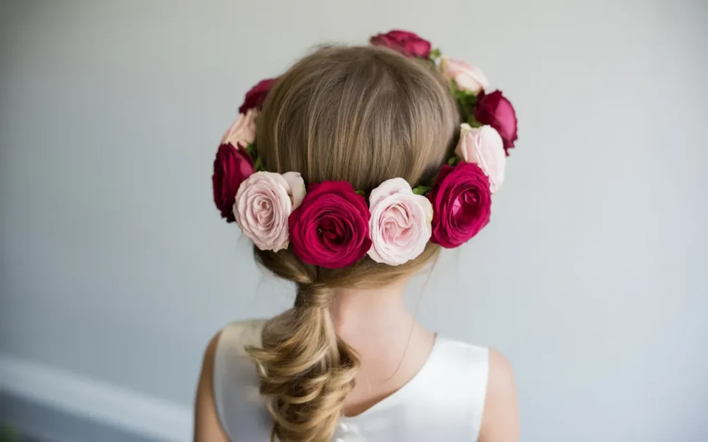 Flower Girl Hairstyles With Flower Crown