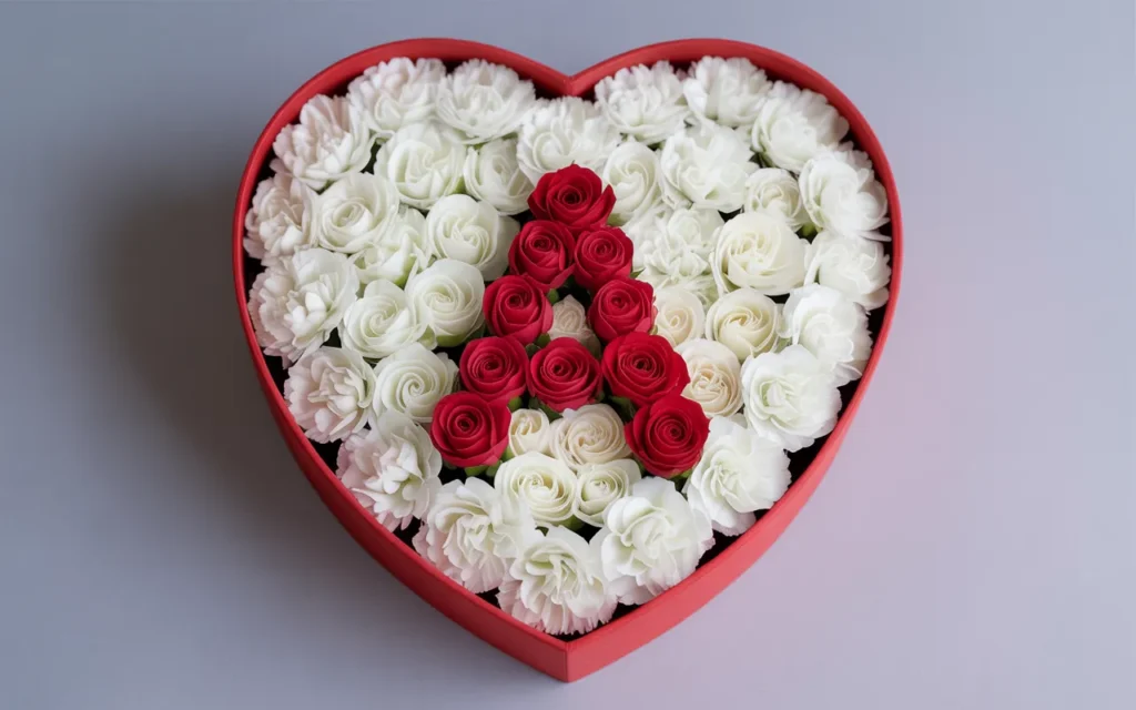 Heart Box Flower Arrangement