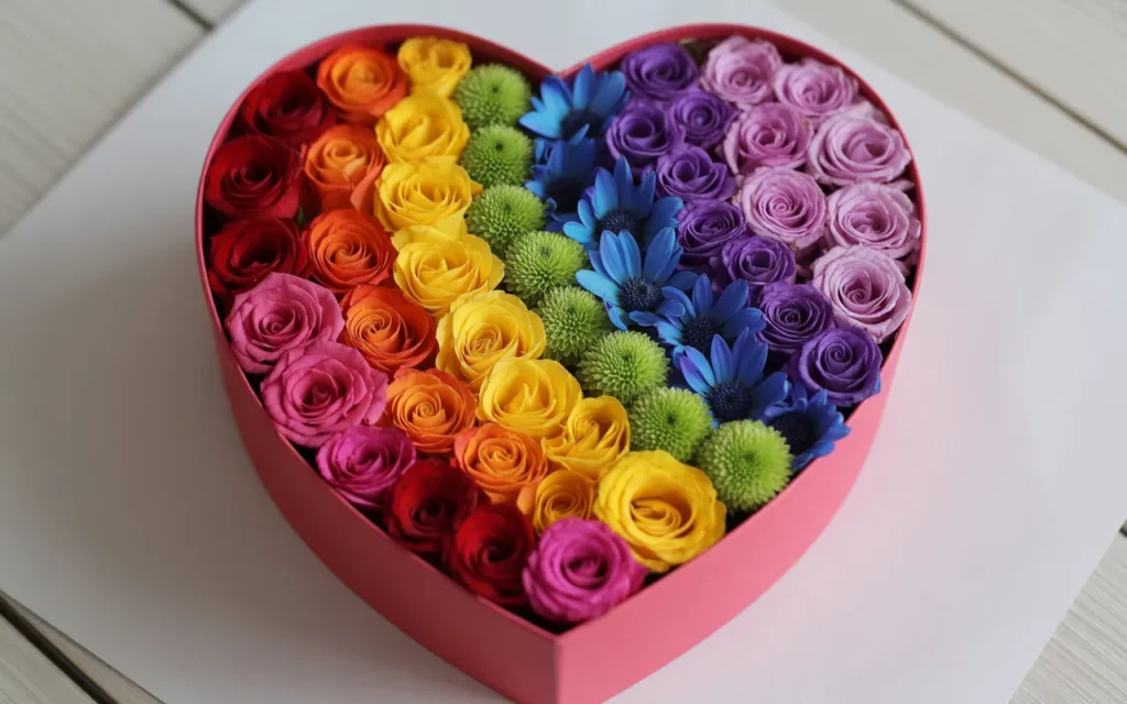 Heart Box Flower Arrangement