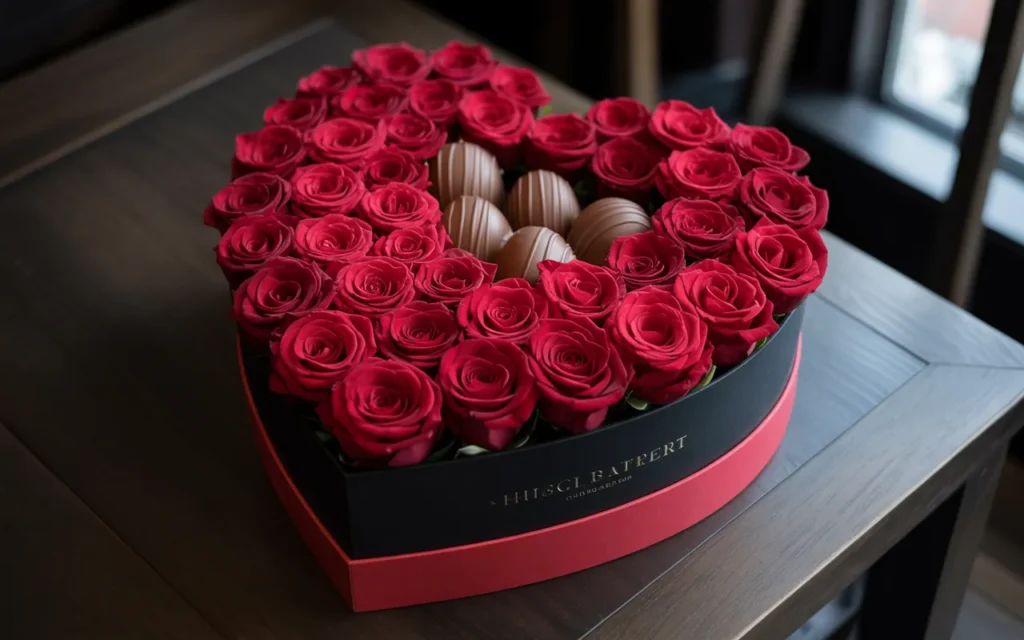 Heart Box Flower Arrangement
