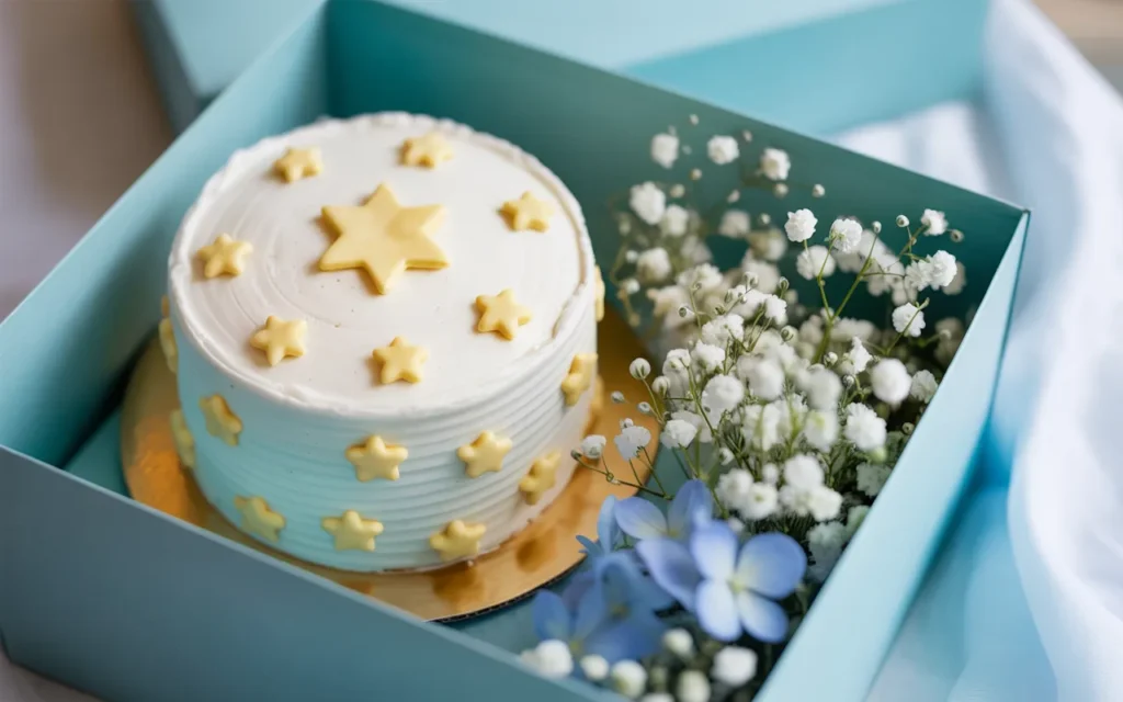 Cake And Flower Box Gift