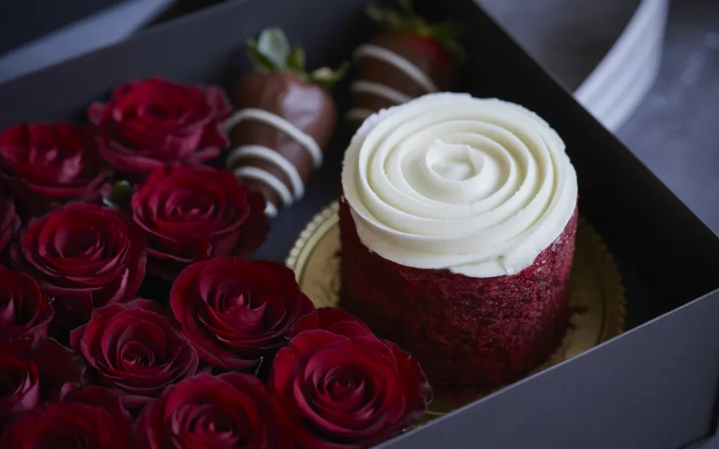 Cake And Flower Box Gift