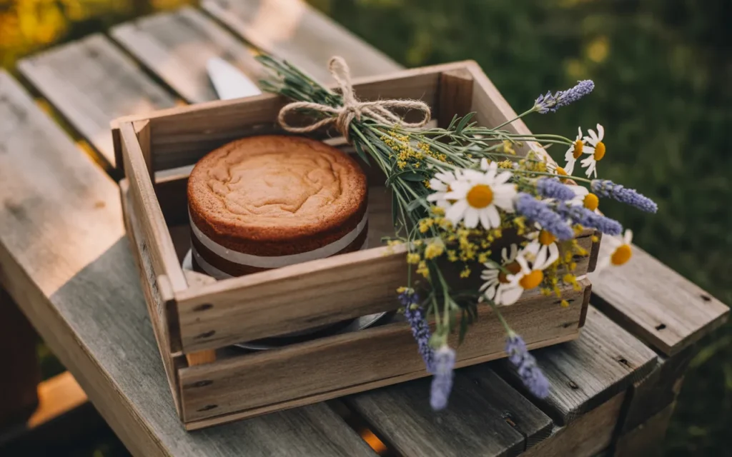 Cake And Flower Box Gift