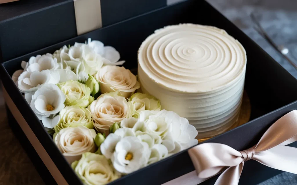 Cake And Flower Box Gift