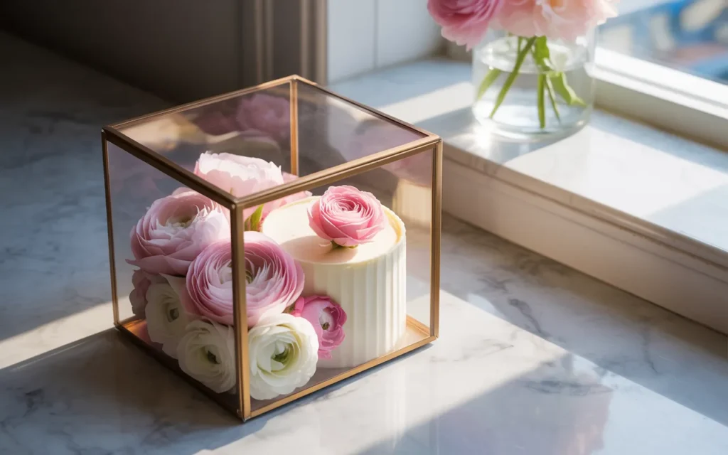 Cake And Flower Box Gift