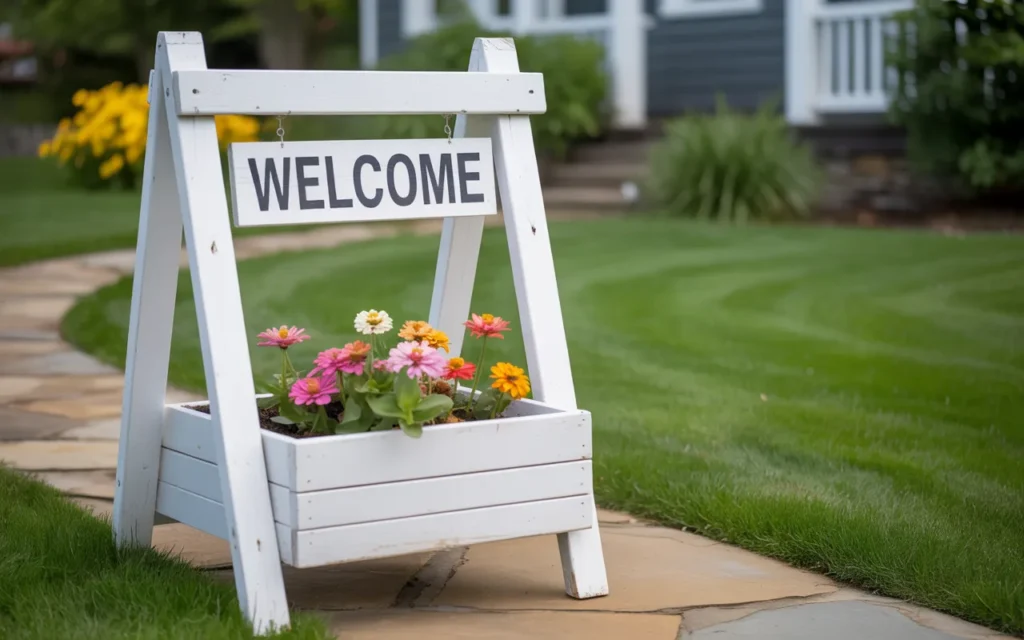 Flower Box Welcome Sign