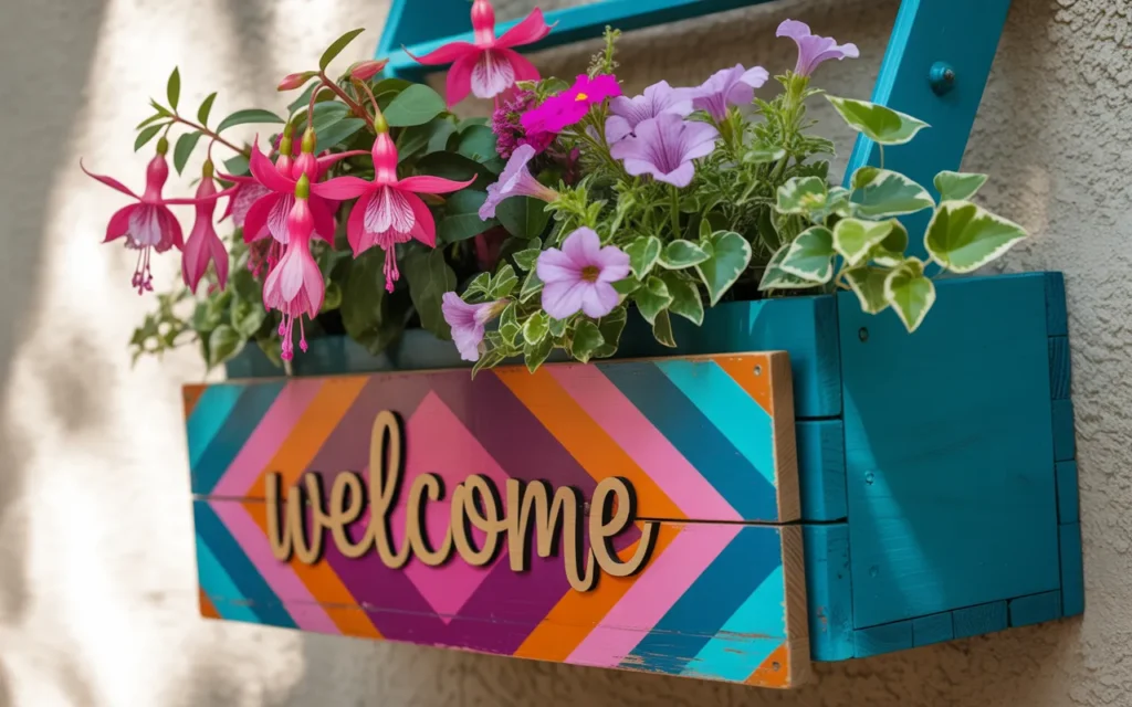 Flower Box Welcome Sign